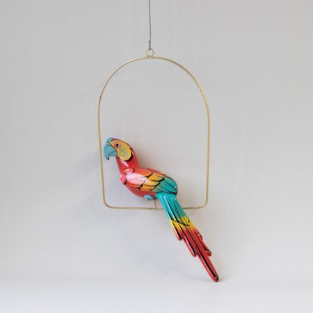 ara papegaai, keramiek, buitenkamer vrolijk kleurrijk vogel