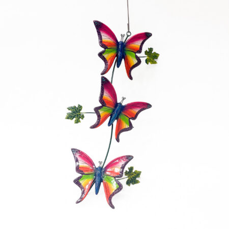 Muurdeco 3 vlinders mix