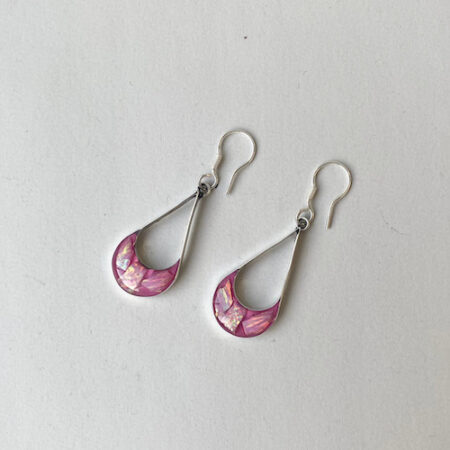 906365 oorhanger zilver opaal roze juweel