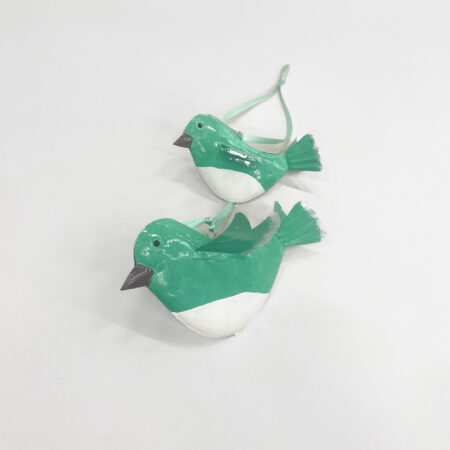 Vogels blik 2x aan lint Groen