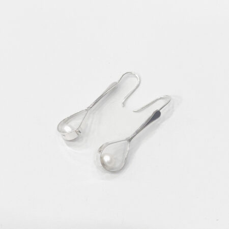Oorhanger zilver Gota parel 4cm