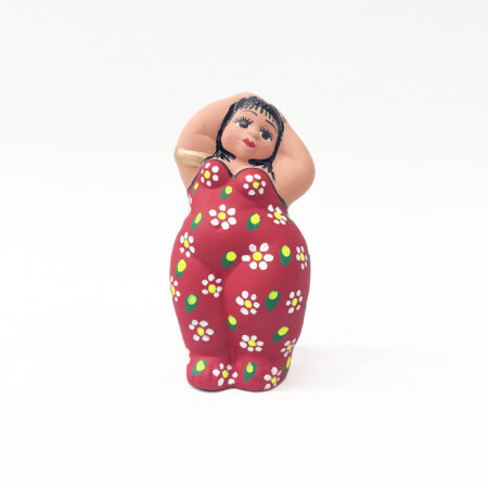 Vrouw staand Fiora keramiek 16cm hoog Rood