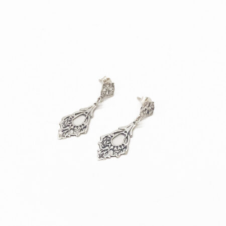 Oorsteker zilver Barok open