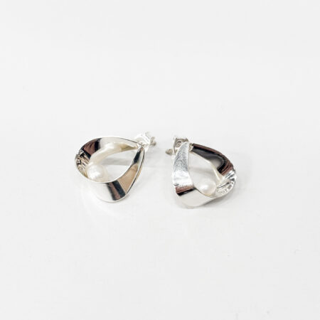 Oorsteker zilver Lazo-perla