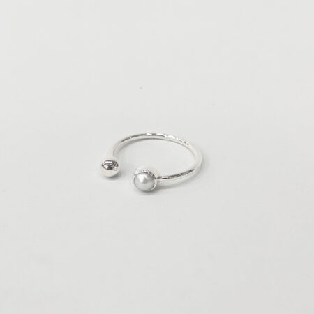 Ring zilver Red parel verstelbaar