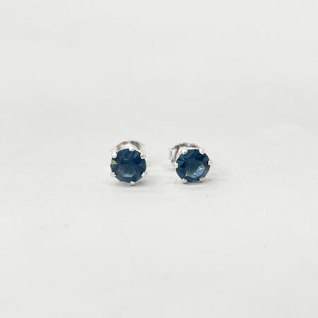 Oorsteker zilver Uña Montana donkerblauw